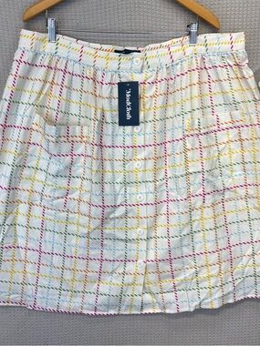 NWT ModCloth Creative Direction A Line Skirt Rainbow Plaid Artsy Women Plus 20